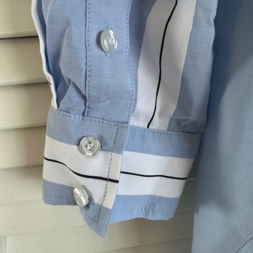 Finley Light Blue and White Striped Long Sleeve Dress - Picture 4 of 6